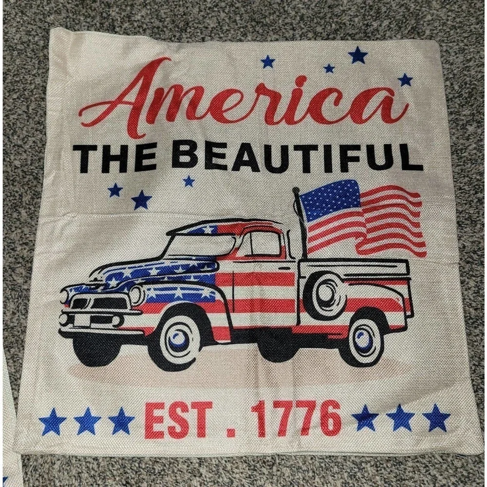 4 pack 4th of July pillow case covers
